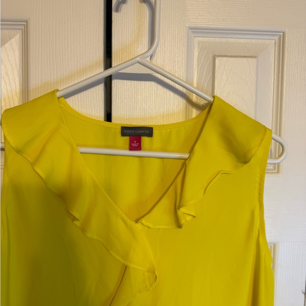 Vince Camuto Yellow Ruffled Blouse - Picture 2 of 3